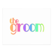 Rainbow Text Groom T-shirts and Gifts Postcards