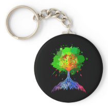 Rainbow Tree of Life Keychains