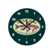 Rainbow Trout Fishing Round Clocks