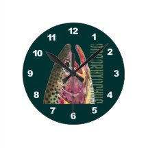 Rainbow Trout Fishing Round Wall Clock
