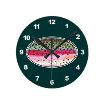 Rainbow Trout Fishing Wall Clocks