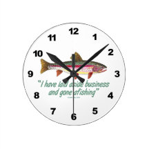 Rainbow Trout Fishing Wall Clocks