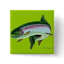 Rainbow Trout II Pinback Button