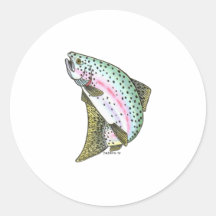 RAINBOW TROUT ROUND STICKERS
