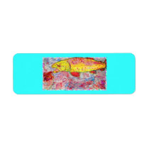 rainbow trout screenprint look labels