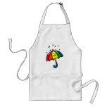 Rainbow umbrella & rain drops aprons
