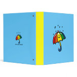 Rainbow umbrella & rain drops binders