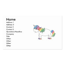 Rainbow unicorn business card template