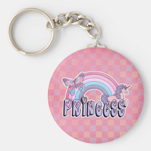 Rainbow Unicorn Butterfly Princess Design Key Chains