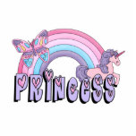 Rainbow Unicorn Butterfly Princess Design Photo Cut Outs