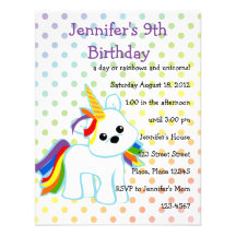 Rainbow Unicorn Cutie Invite