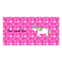 Rainbow unicorn photo card template