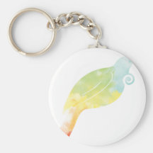 Rainbow Water Colour Tui Keychains