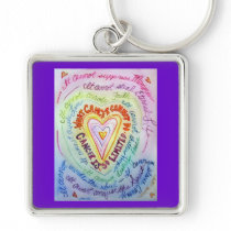 Rainbow What Cancer Cannot Do Heart Keychain