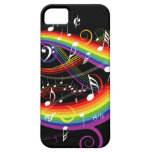 Rainbow White Music Notes iphone 5 case