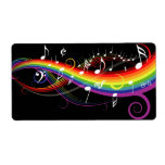 Rainbow White Music Notes Labels