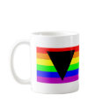 Rainbow with Black Triangle for Gay and Lesbians mugs