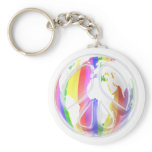 Rainbow World Peace Keychain