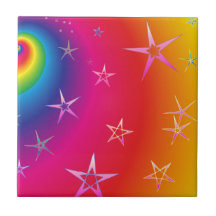 Rainbow_World resized.PNG Ceramic Tile