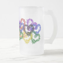 Rainbow Woven Hearts Mugs