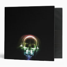 Rainbow X-Ray Music Headphones Skeleton Vinyl Binders
