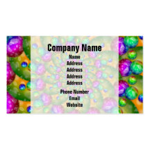 Rainbow Yellow Bokeh Fractal Art Business Cards