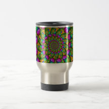 Rainbow Yellow Bokeh Fractal Art Mugs