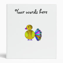 Rainbow yellow peacock 3 ring binder
