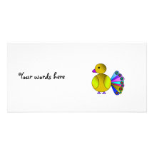 Rainbow yellow peacock customized photo card