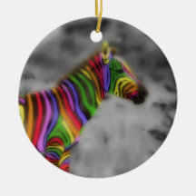 Rainbow Zebra Christmas Tree Ornaments