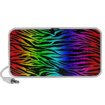 Rainbow Zebra Print Portable Speakers