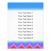 Rainbow Zig Zag Pattern. Part Plain Blue. Custom Announcement