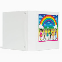 RainbowBackgroundKids.ai 3 Ring Binders