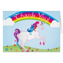 Rainbows and Unicorn Thank You Notes Card