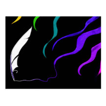 Rainbows In Her Hair Postcard