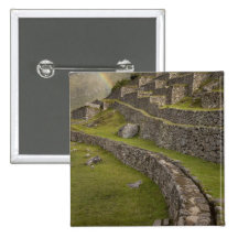 Rainbows over the agricultural terraces, Machu Pinback Buttons