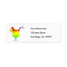 Rainbows Tropical Drink Return Address Label