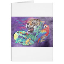 Rainforest Wildlife in Harmony Greeting Cards