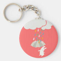 Raining bunny key chain