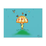 Raining cats and dogs postcard