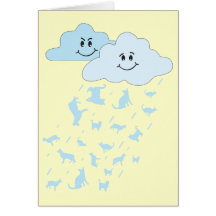 raining cats & dogs greeting card