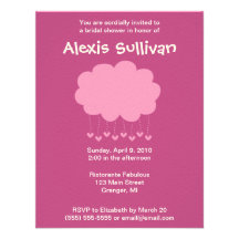 Raining Hearts Bridal Shower Invitations