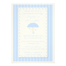 Raining hearts umbrella baby shower invitation