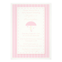 Raining hearts umbrella baby shower invitation