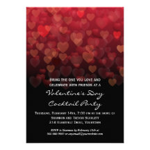 Raining Hearts Valentines Day Party Custom Announcement