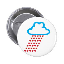 Raining Red Hearts Pinback Buttons
