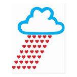 Raining Red Hearts Post Cards