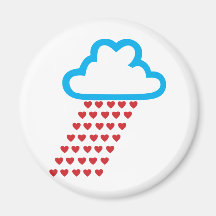 Raining Red Hearts Refrigerator Magnets