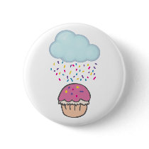 Raining Sprinkles on Cupcake Pinback Buttons