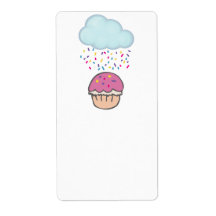 Raining Sprinkles on Cupcake Custom Shipping Labels